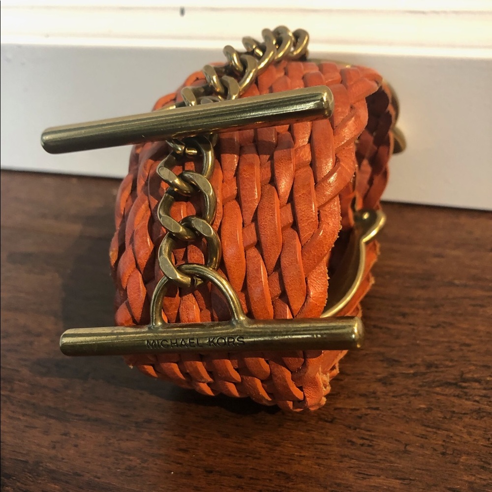 Michael Kors tan high waist belt size small